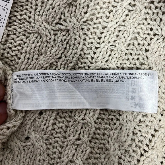 NWT MANGO Women’s Knitted Braided Sweater color Sand size Large - Picture 12 of 12